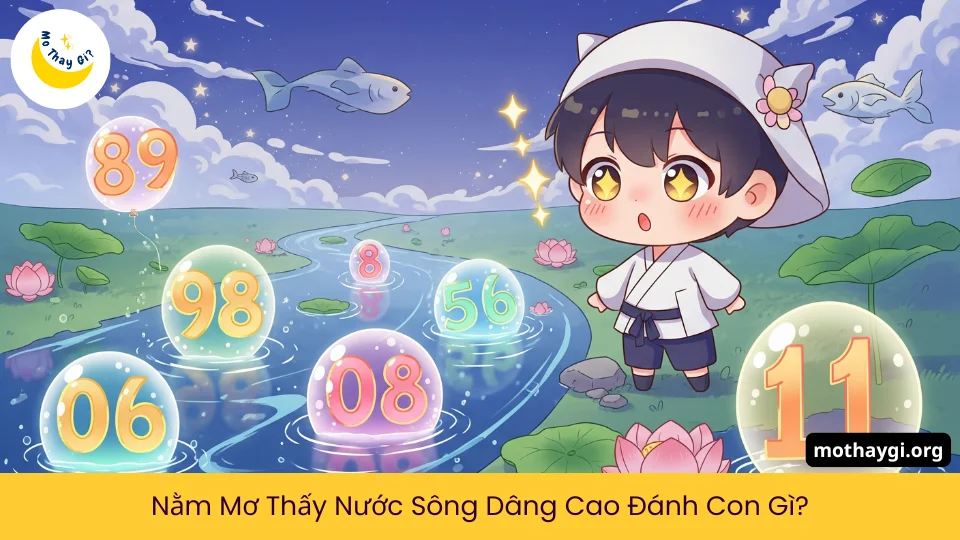 nằm mơ thấy nước sông dâng cao đánh con gì